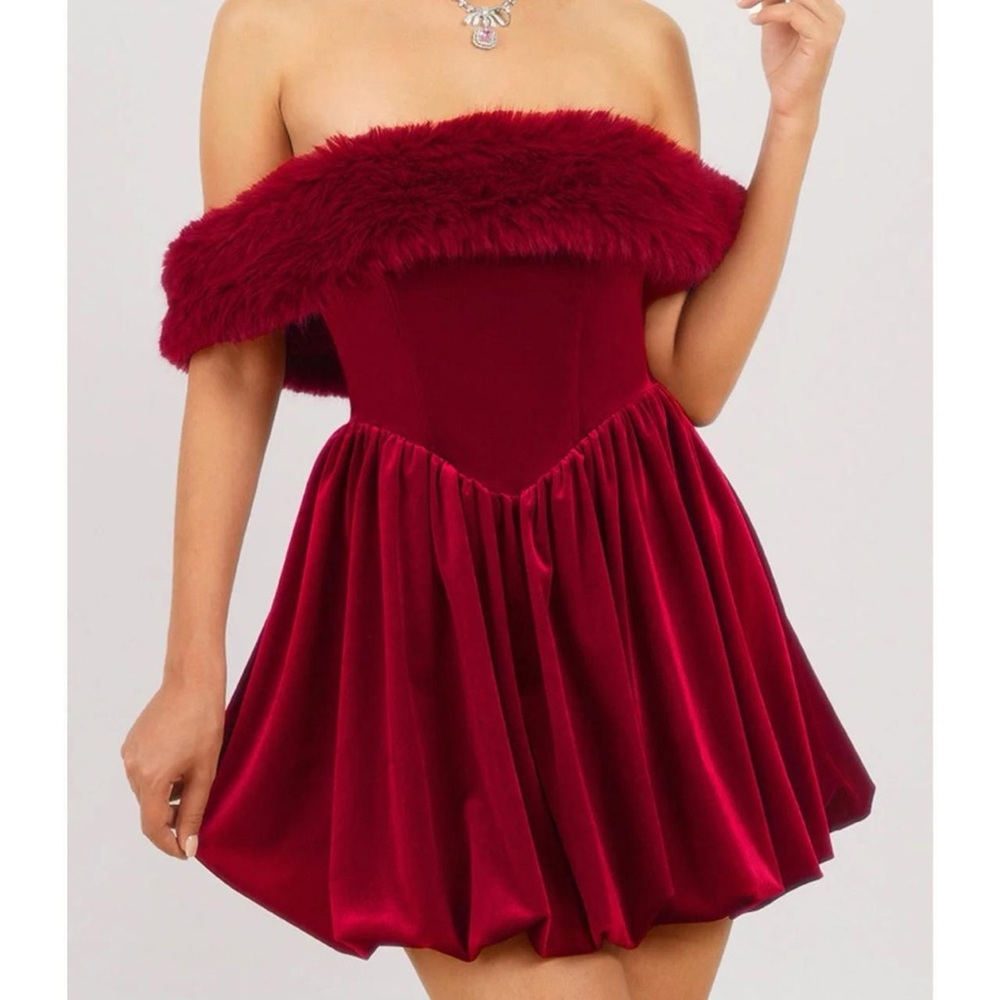 Fur Trim Dress
